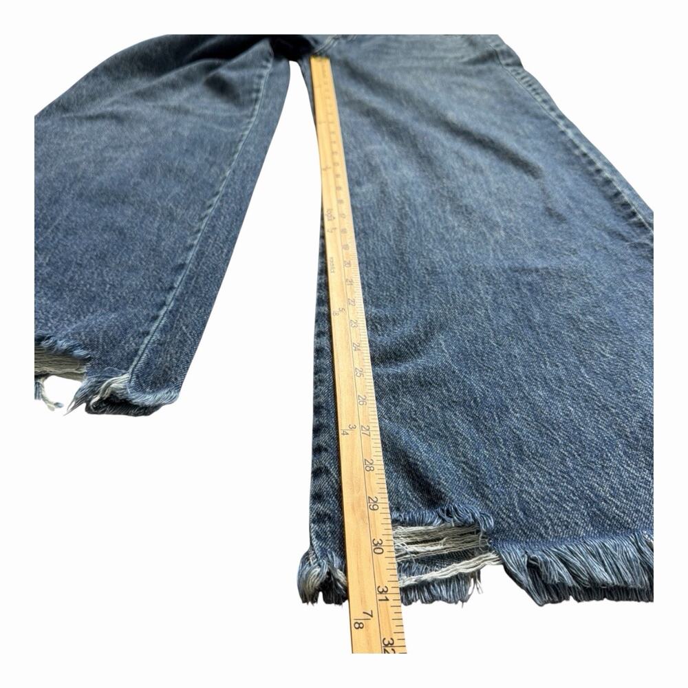 Sincerely Jules Wide Leg Jeans Women 11/30 Frayed Distressed Hem Baggy Loose Fit - Picture 7 of 10